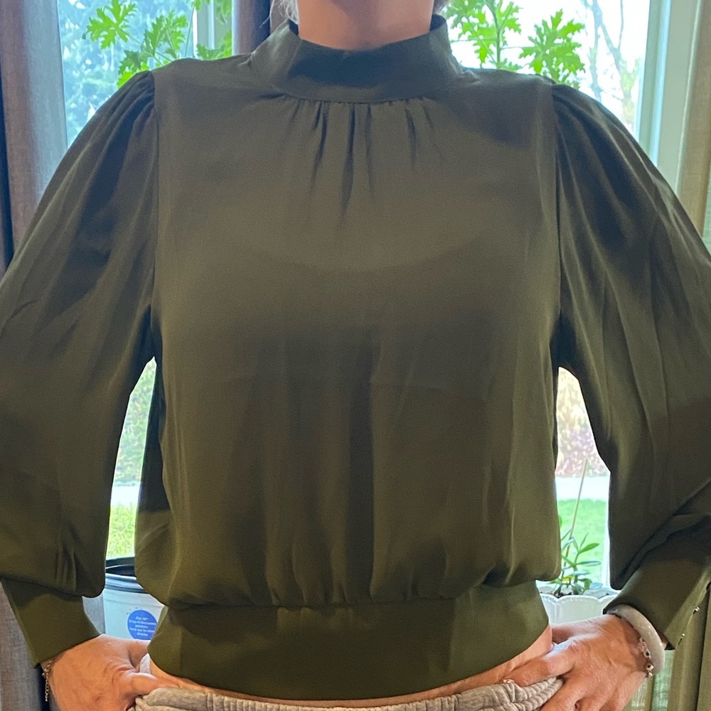 Ann Taylor  Green Blouse Chic Top